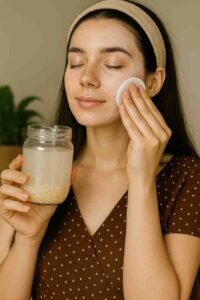 How to apply rice water