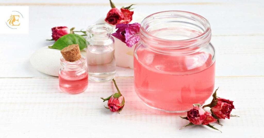 Fresh homemade rose water